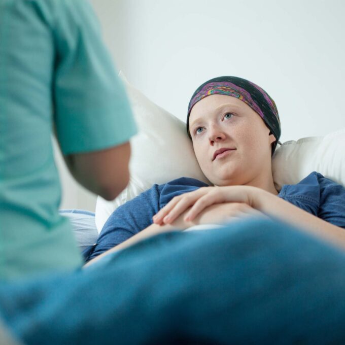Kanker vrouw in bed