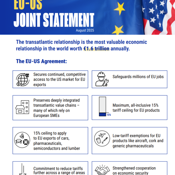 Factsheet over gezamenlijke verklaring handelsovereenkomst EU VS